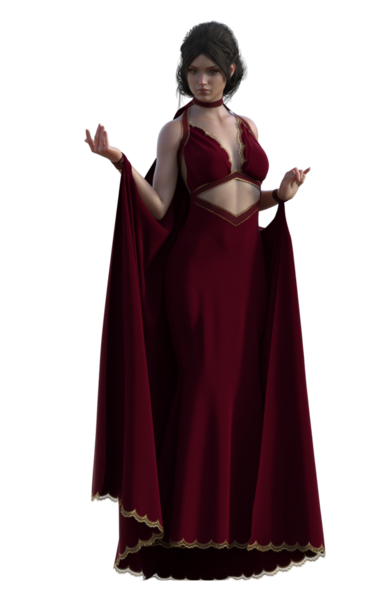 Kırmızı elbiseli güzel esmer