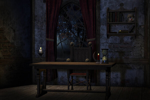 Wizard's room interior backgrounx