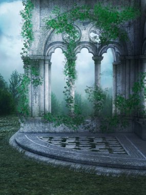 Sarmaşıkla kaplanmış harabeler