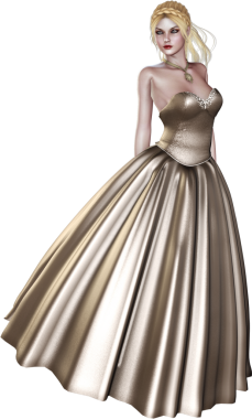 Balo elbisesi içinde zarif bir bayan.