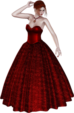 Balo elbisesi içinde zarif bir bayan.