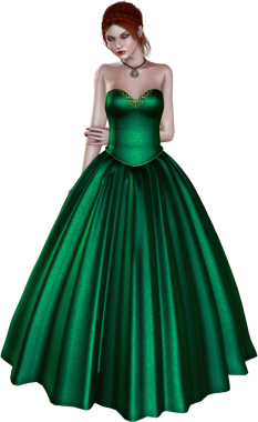 Balo elbisesi içinde zarif bir bayan.