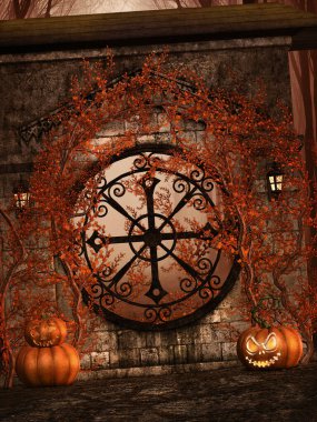 Cadılar Bayramı ormanı ön planda