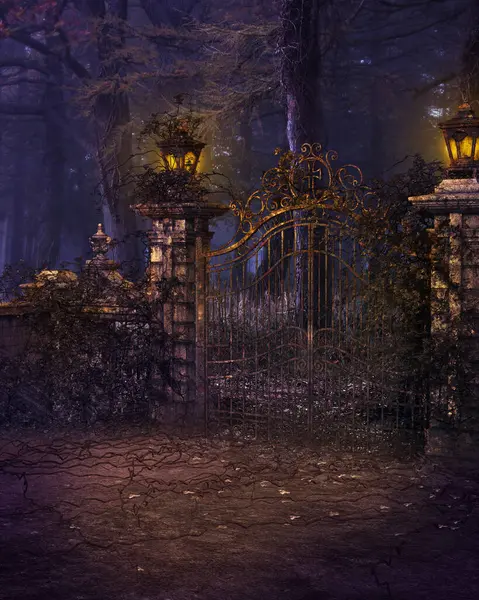 Cadılar Bayramı ormanı ön planda