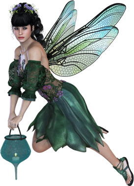 Güzel peri karakteri uçuyor 