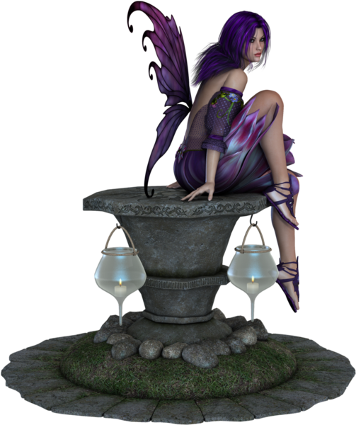 Güzel peri karakteri uçuyor 