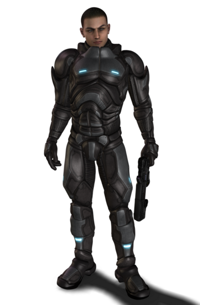 Bilimkurgu zırhlı asker karakteri