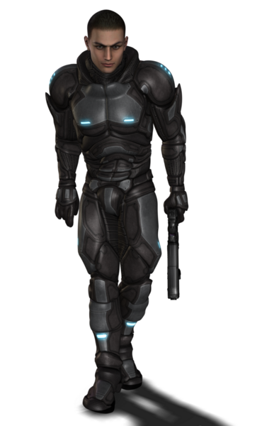 Bilimkurgu zırhlı asker karakteri