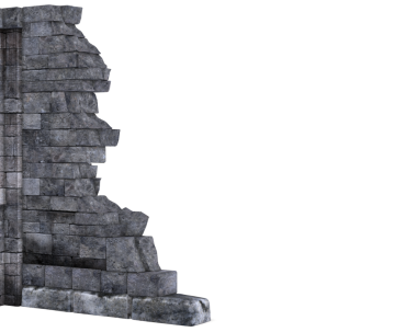 Mahvolmuş duvar yıkım stoku