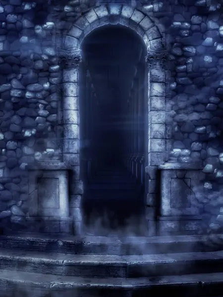 Gotik gece zindanı girişi