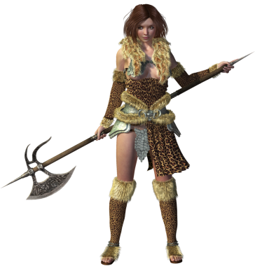 Baltalı barbar kadın.