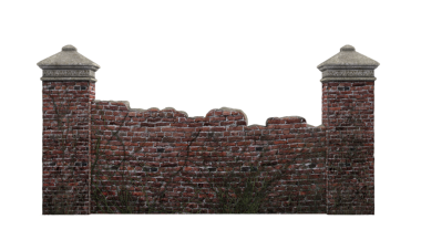 Sarmaşıklı koyu tuğlalı çit