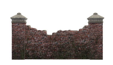 Sarmaşıklı koyu tuğlalı çit