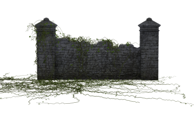 Sarmaşıklı koyu tuğlalı çit