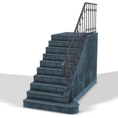 Betondan yapılmış eski merdivenler.