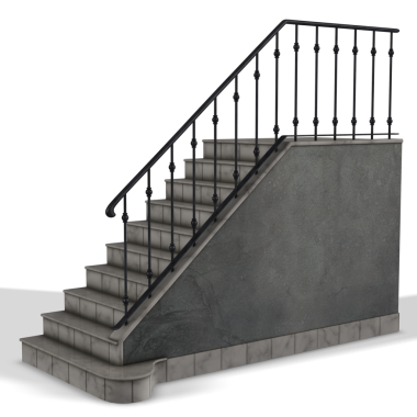 Betondan yapılmış eski merdivenler.