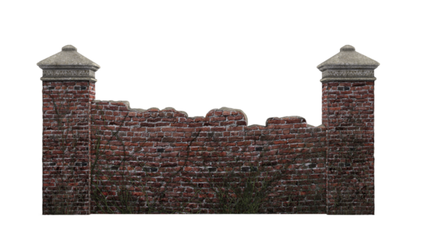 Sarmaşıklı koyu tuğlalı çit