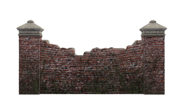 Sarmaşıklı koyu tuğlalı çit