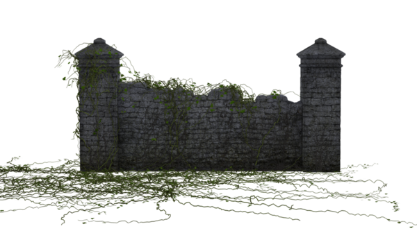 Sarmaşıklı koyu tuğlalı çit