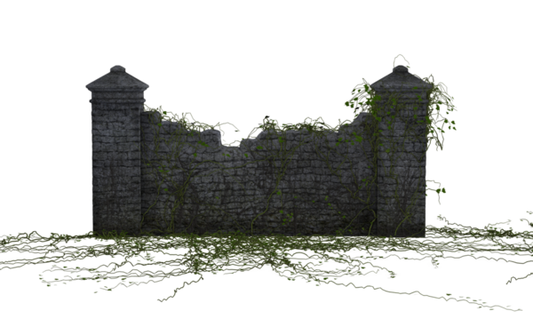 Sarmaşıklı koyu tuğlalı çit