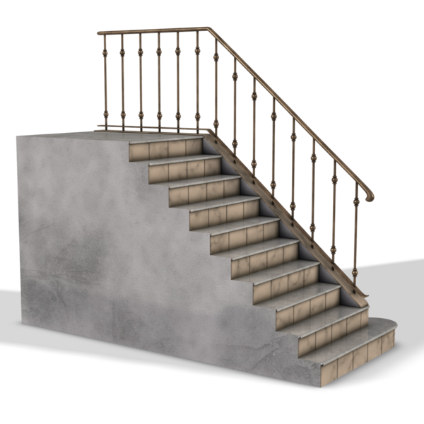 Betondan yapılmış eski merdivenler.