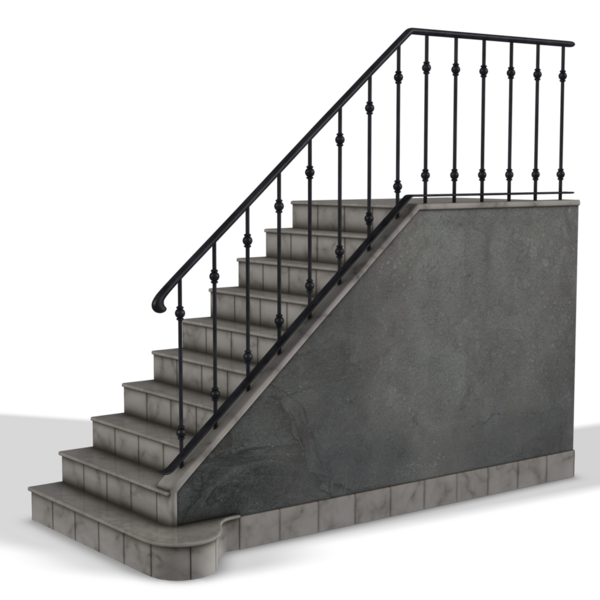 Betondan yapılmış eski merdivenler.