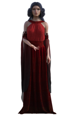 Fantezi kırmızı elbise Büyüleyici 