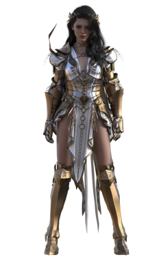 Zırhlı esmer savaşçı kadın.