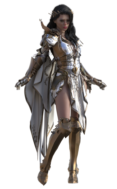 Zırhlı esmer savaşçı kadın.