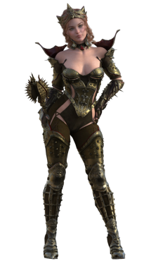 Savaşçı kadın topuz tutuyor.