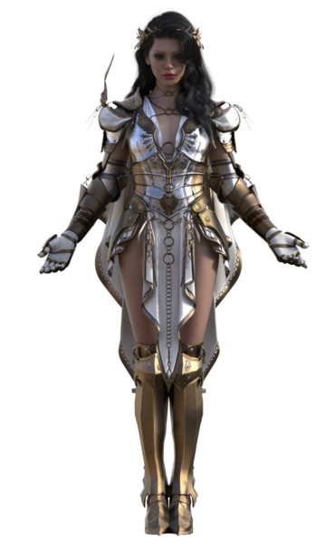 Zırhlı esmer savaşçı kadın.