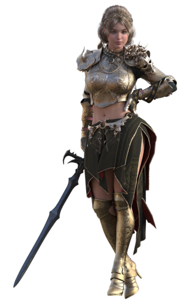 Warrior woman holding sword