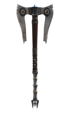 Çift namlulu balta silahı. 