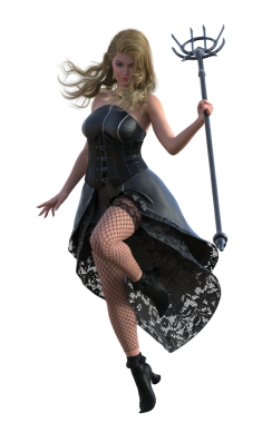 Sopası olan sevimli bir cadı.