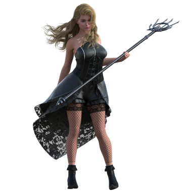 Sopası olan sevimli bir cadı.