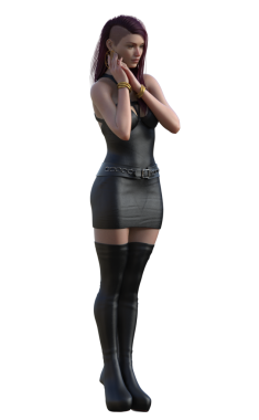 Deri elbiseli gotik kız.