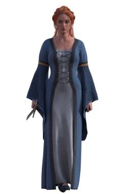 Kılıçlı ortaçağ kızı.