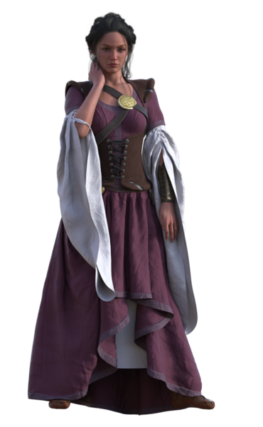 Soylu ortaçağ kızı.