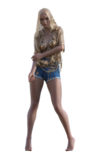 Şortlu plaj kıyafeti.