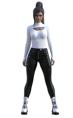 Siyah beyaz elbiseli kadın.