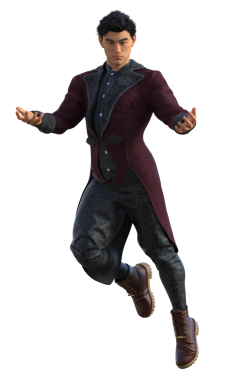 Zarif takım elbiseli vampir.