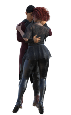 Siyahlı vampir çift.