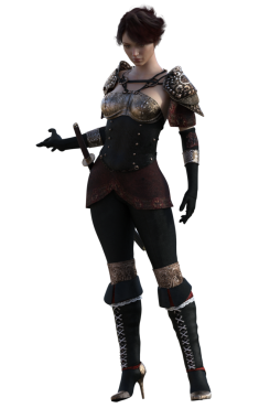 Ortaçağ zırhlı kadın.