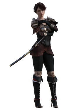 Ortaçağ zırhlı kadın.