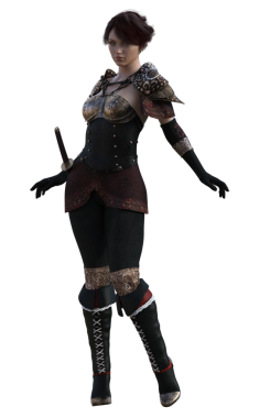 Ortaçağ zırhlı kadın.