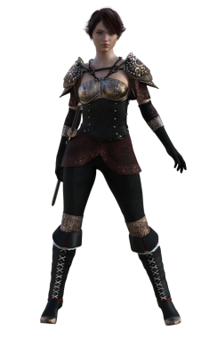 Ortaçağ zırhlı kadın.