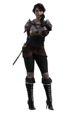 Ortaçağ zırhlı kadın.