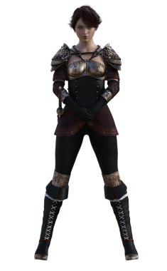 Ortaçağ zırhlı kadın.