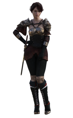 Ortaçağ zırhlı kadın.