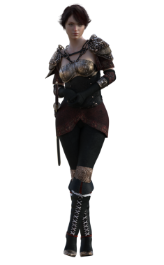 Ortaçağ zırhlı kadın.